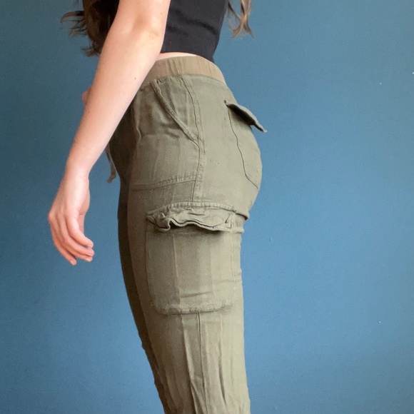 Pantalons cargo légers kaki - Picture 3 of 4